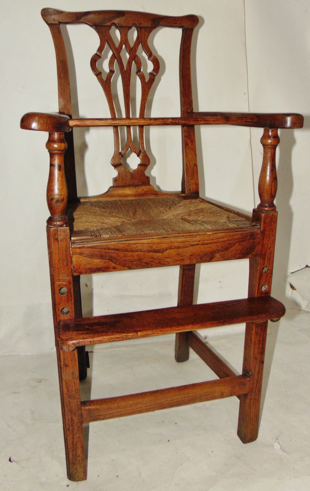Georgian elm child's high chair circa 1780