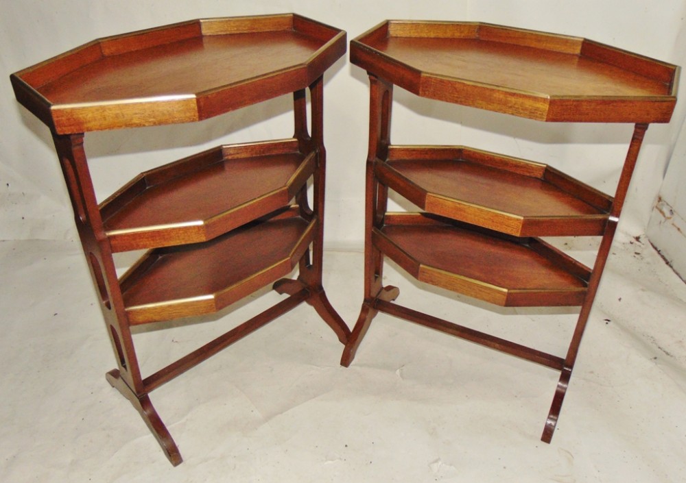 Pair french mahogany etageres circa1930