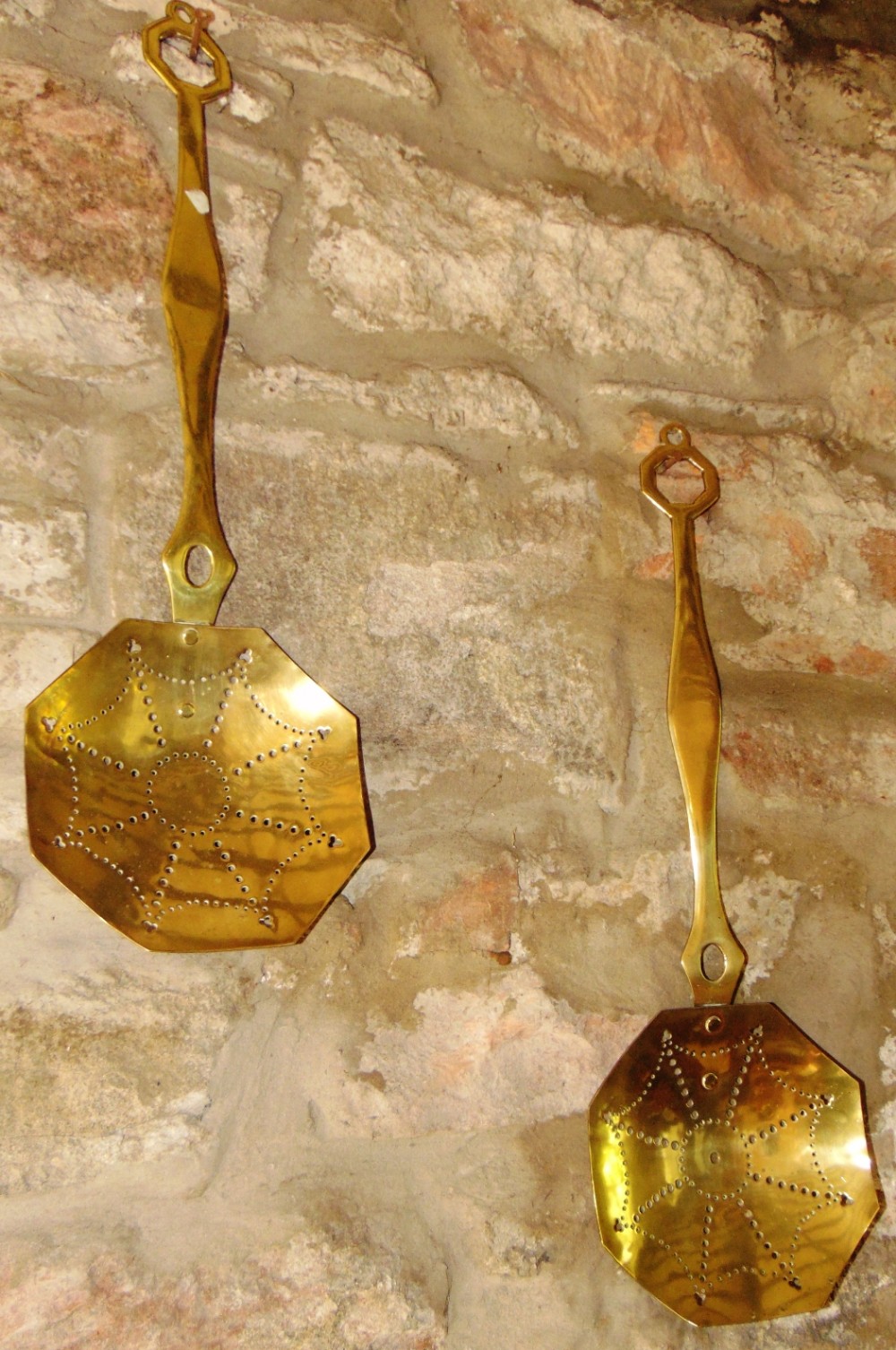 Pair brass skimmers. Circa 1850
