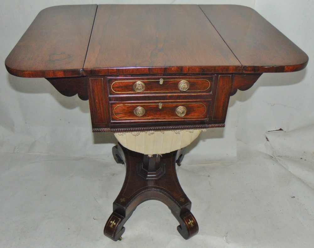 Scottish Regency rosewood work table circa 1815