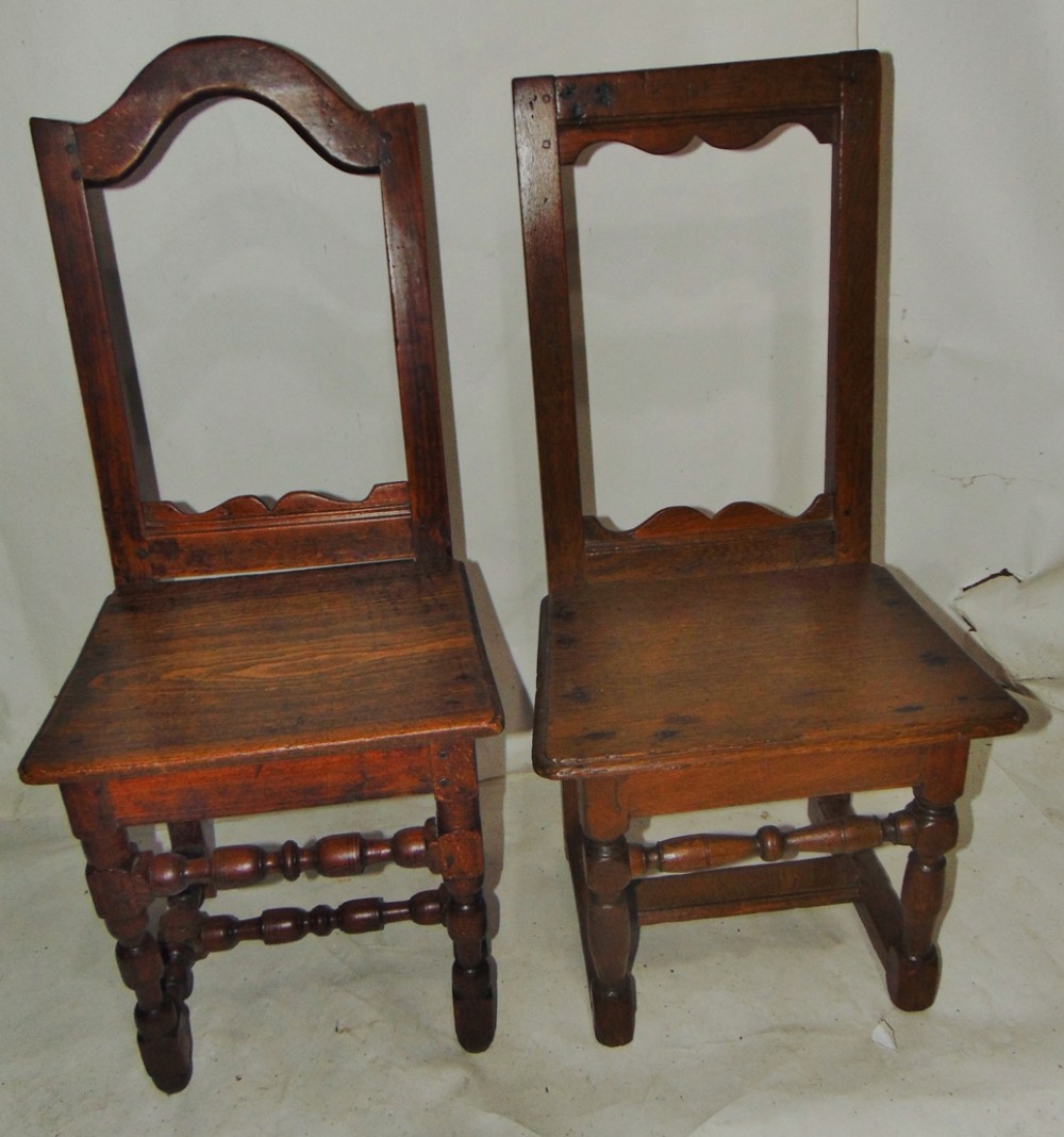Two similar oak Lorraine chairs circa 1760