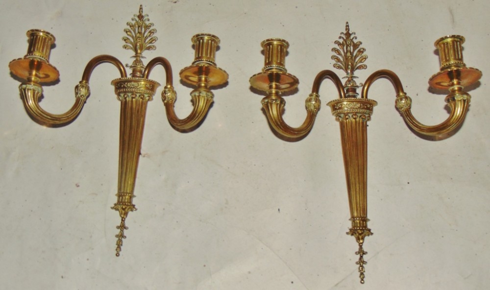 Pair neo-classical ormolu wall lights circa 1820