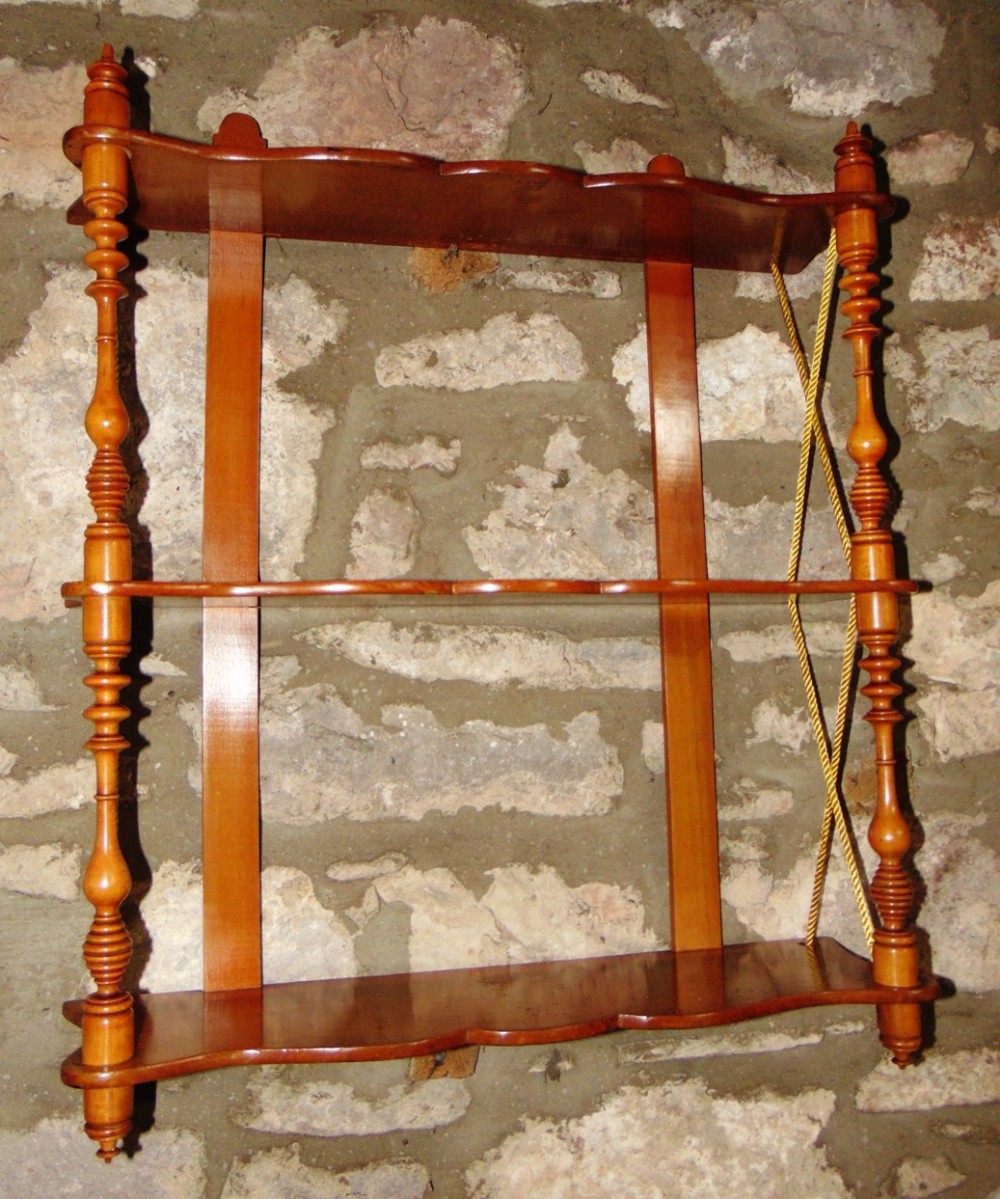Victorian fruitwood hanging shelves circa 1860
