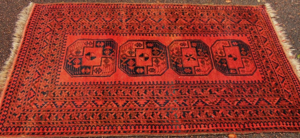 Antique Afghan rug circa 1930