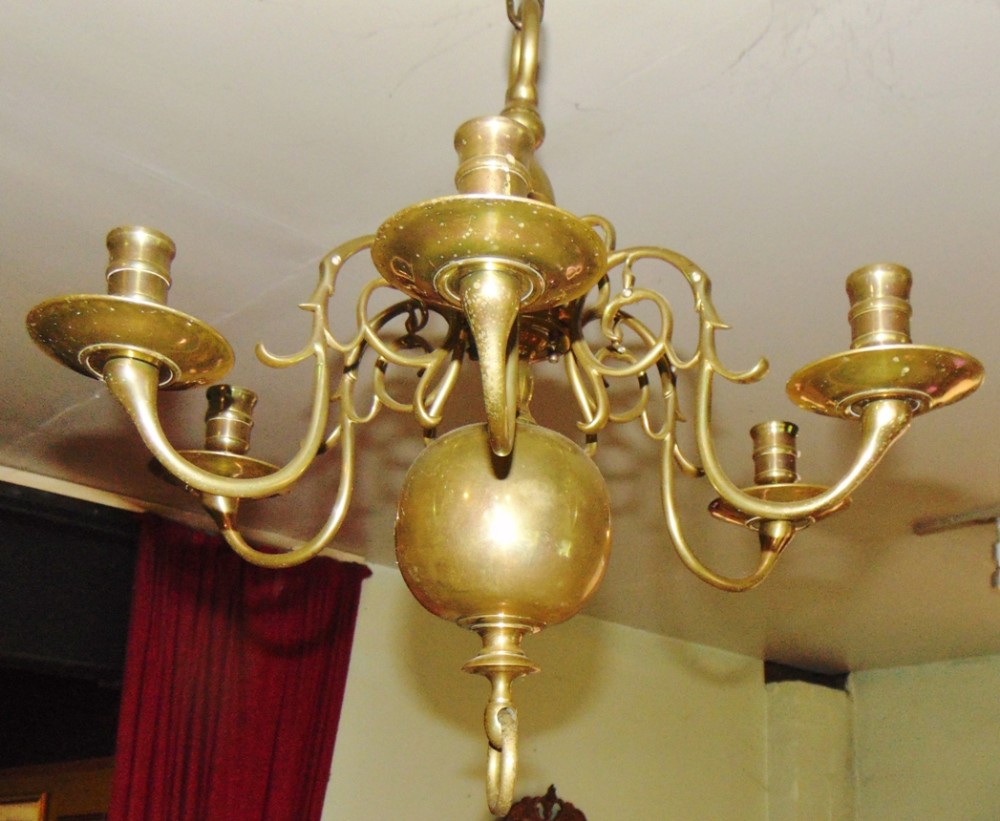 Dutch brass chandelier circa 1820
