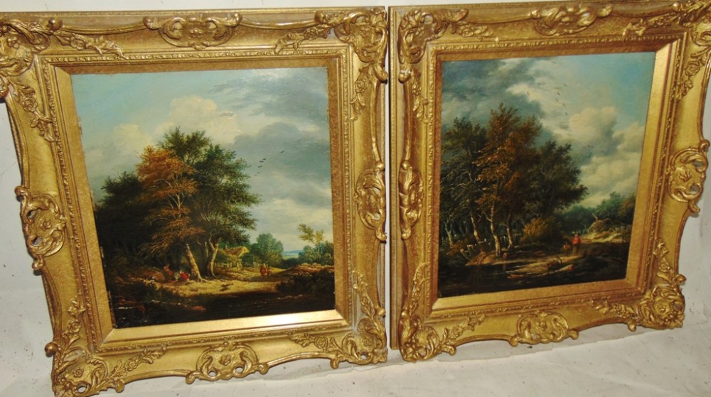 Pair oils on panels attr. David Hodgson 1789-1864