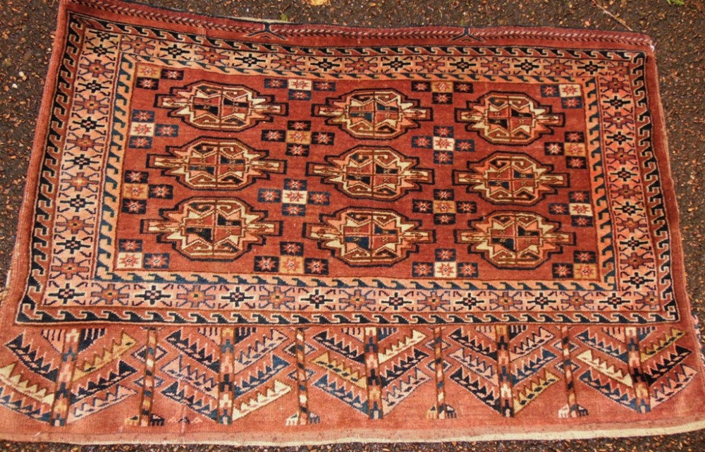 Antique Yumut Turkoman chuval. circa 1910