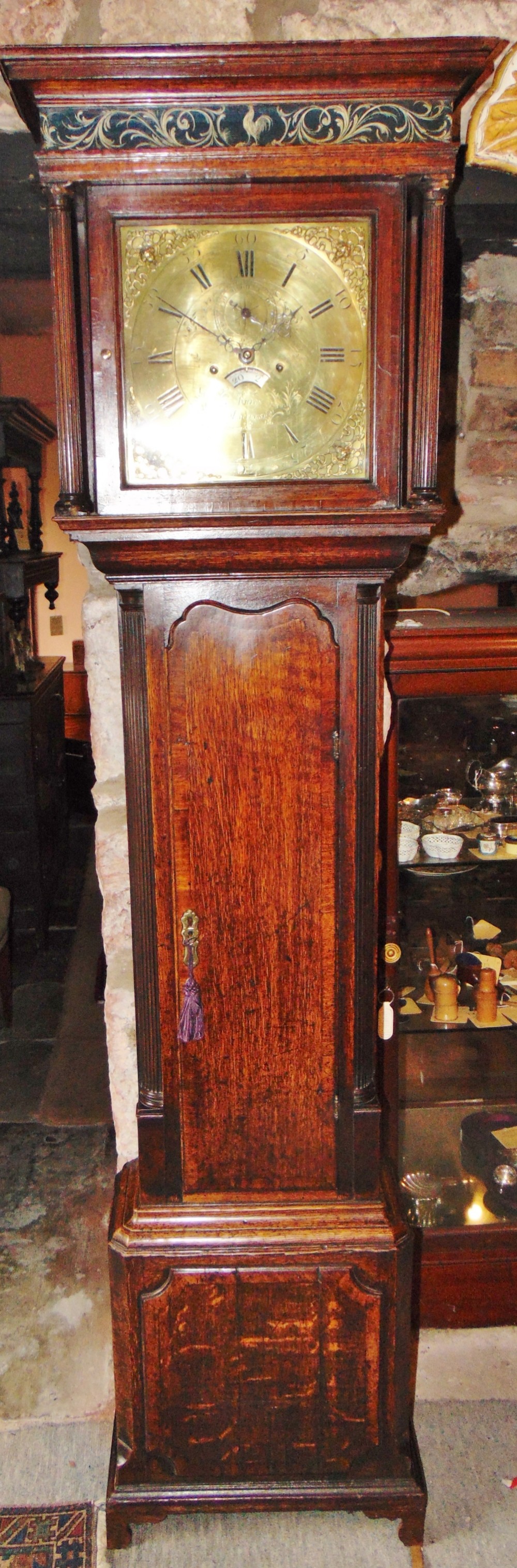 Georgian oak Cheshire longcase clock circa 1780