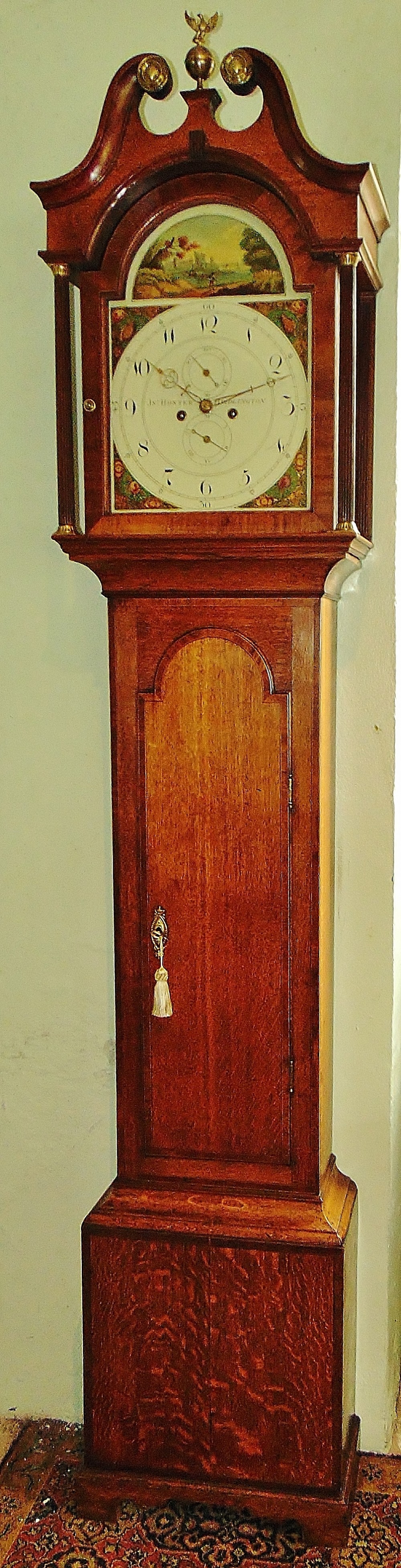 Georgian oak longcase clock circa 1795