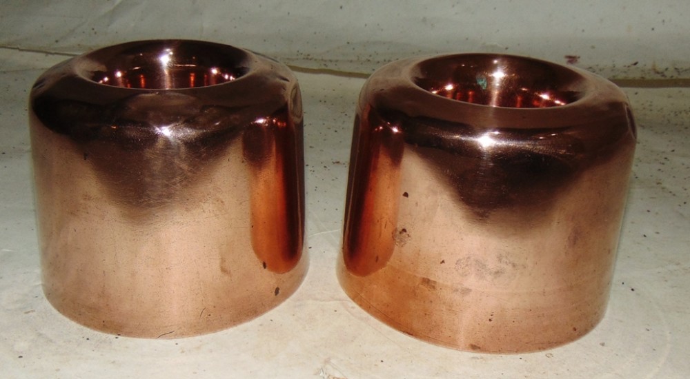 Pair copper jelly moulds circa 1860