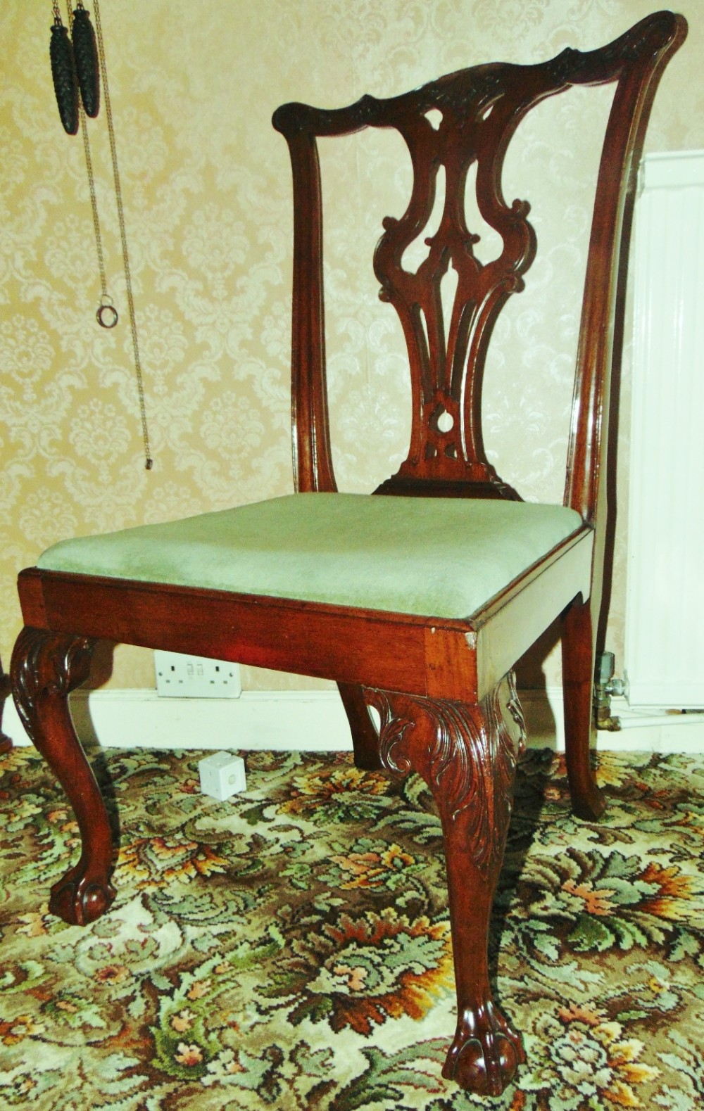 Carved Chippendale mahogany chair Circa 1765