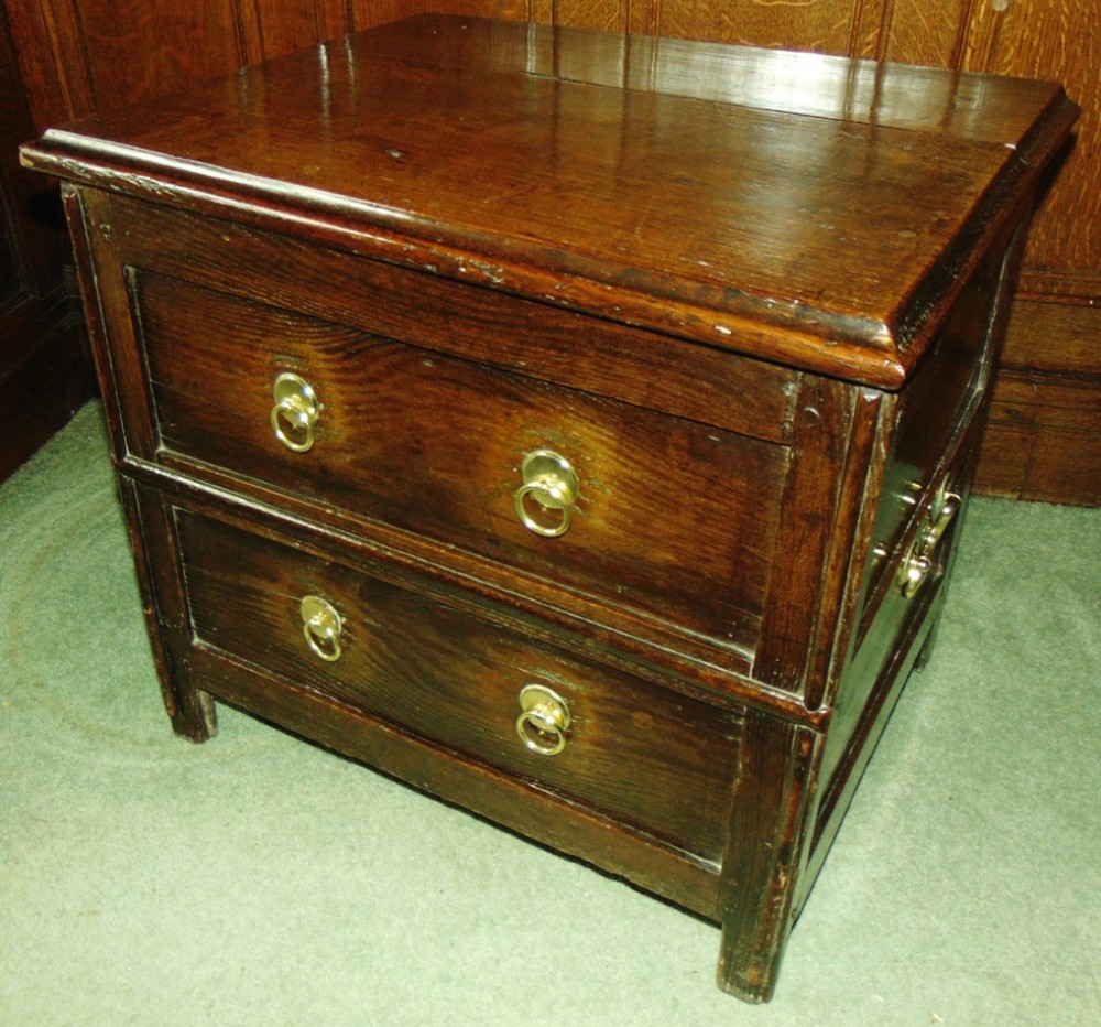 Early oak close stool dated 1711