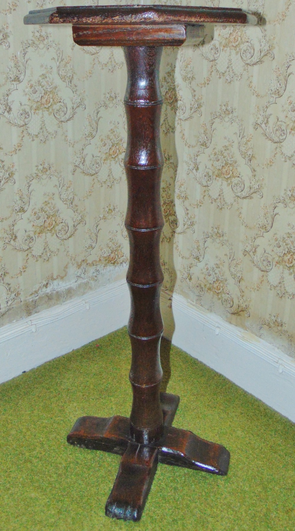 Early oak candle stand circa 1690