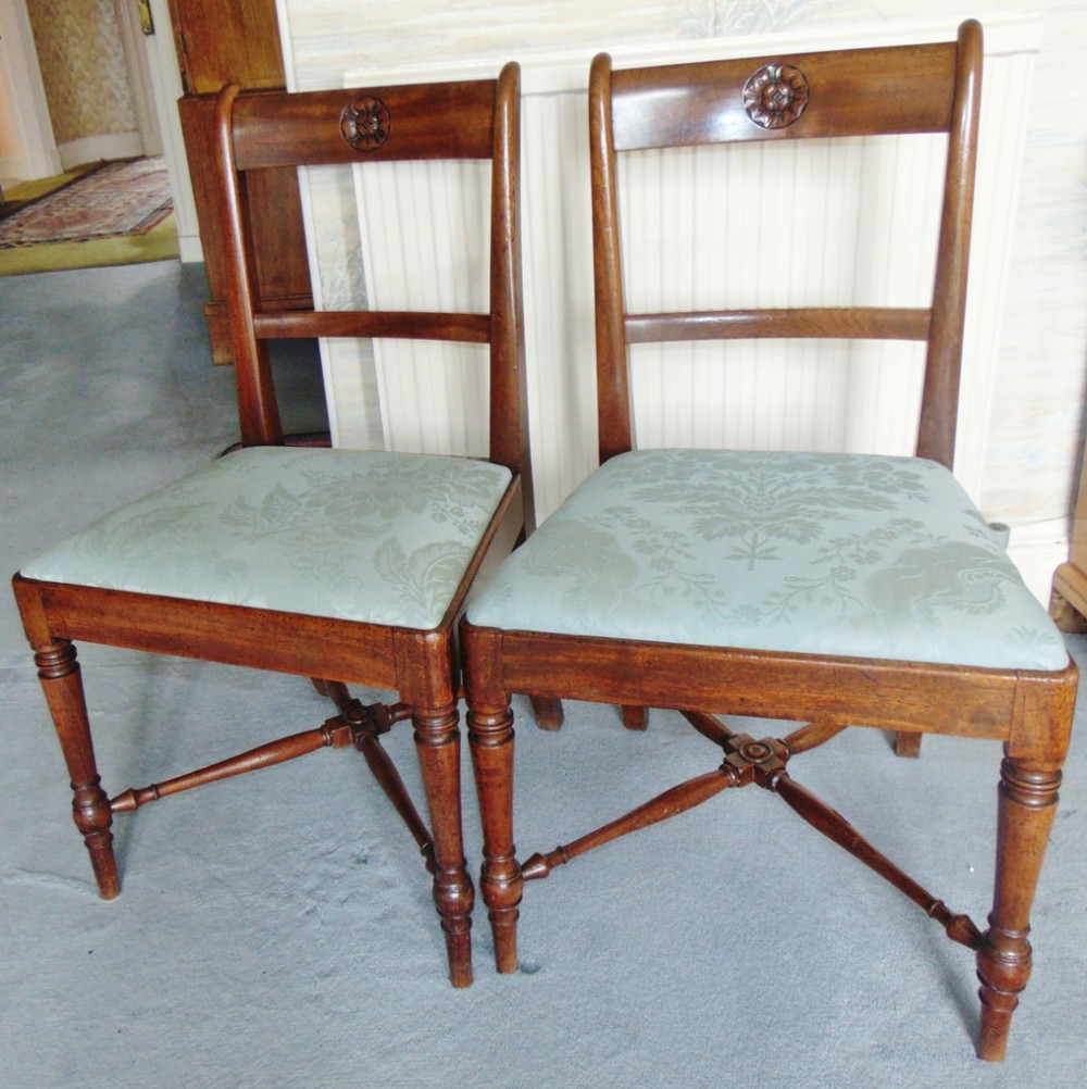 Pair Scottish Georgian mahogany chairs circa 1815