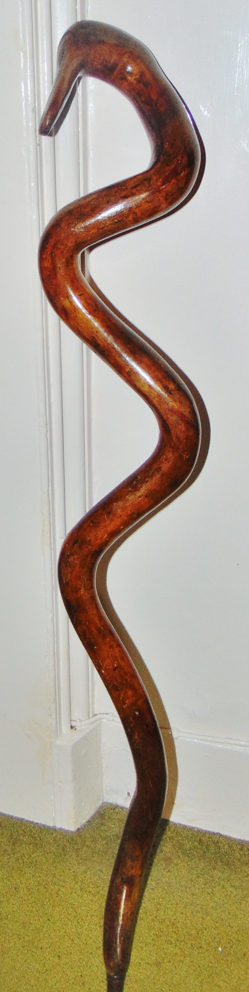 Antique wiggly snake walking stick circa 1900