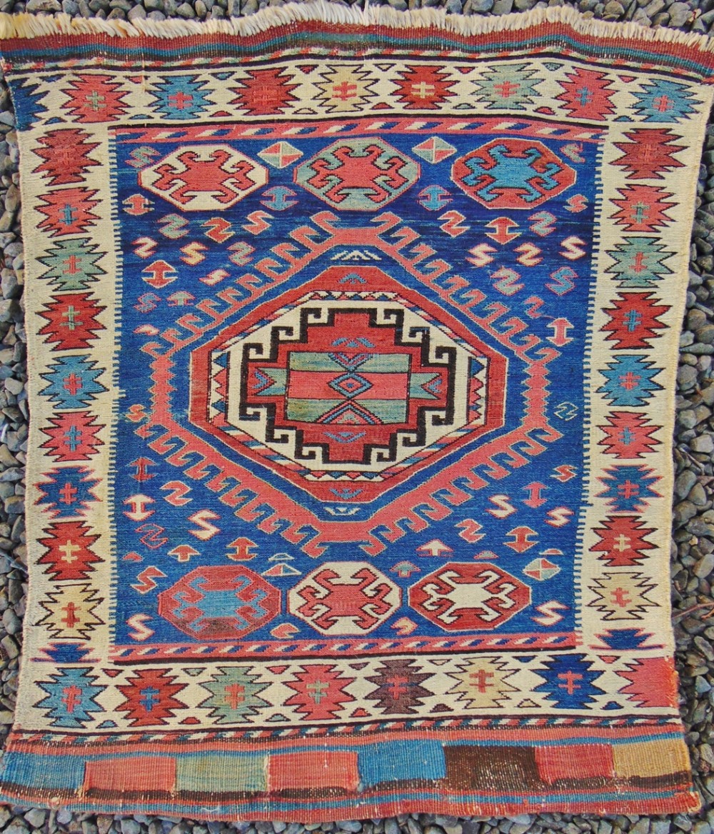 Antique Shahsavan Soumac bag face circa 1900