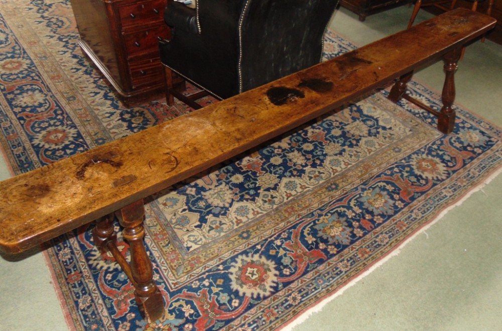 Rare oak long refectory bench circa 1720