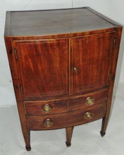 SCOTTISH GEORGIAN MAHOGANY BOW FRONTED COMMODE CIRCA 1795