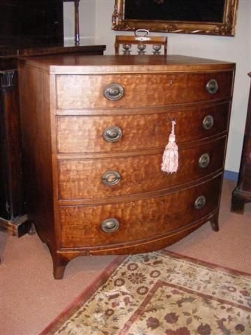 fig 1. A Rippple Mahogany Bowfronted Chest of Drawers
