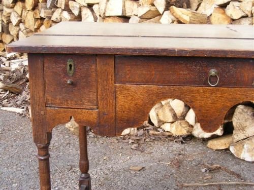 fig 1. Very Unusual Early 18th Century Oak side Table/Lowboy.