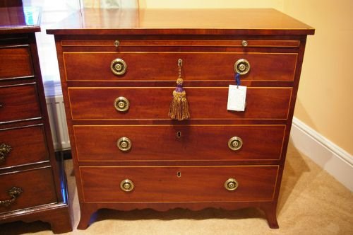 19th Century Mahogany Chest with Brushing Slide
