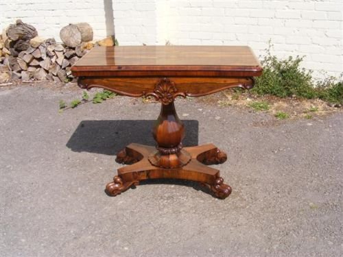 A Superb Rosewood Card Table- Early Victorian.