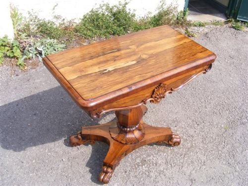 fig 1. A Superb Rosewood card Table- Early Victorian.
