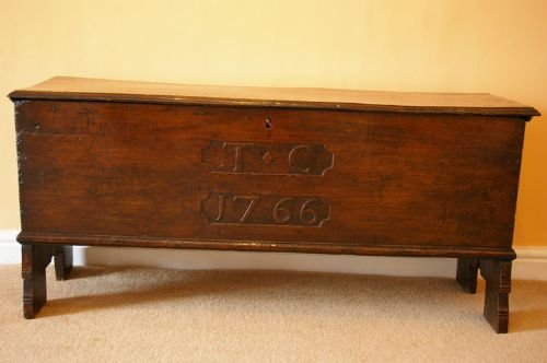 18th Century Elm Six Plank Coffer
