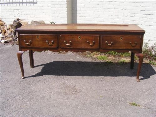 fig 1. Lovely 18th Century oak cabriole leg dresser base