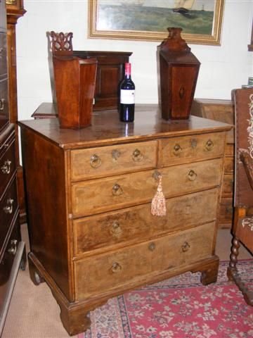 18th Century Walnut Crossbanded Chest of Drawers
