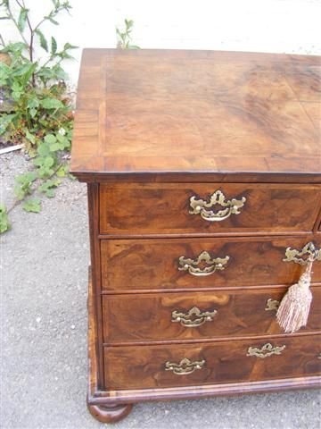 fig 1. Early 18th Century Walnut Chest Of Drawers.