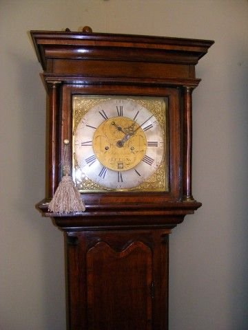 Brass Faced Oak Longcase Clock by John Cain Luton.
