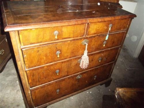 fig 1. Early 18th Century Walnut Chest of Drawers