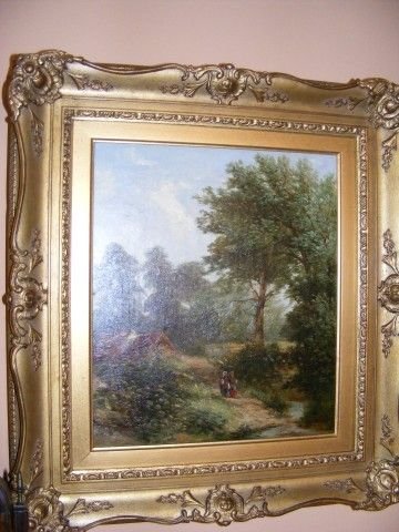 fig 1. Pair of Landscape oil paitings, Henry Jutsum 1816 - 1869.