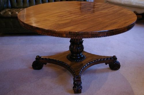 A Mid 19 Th Century Rosewood Pedestal Dining/centre Table