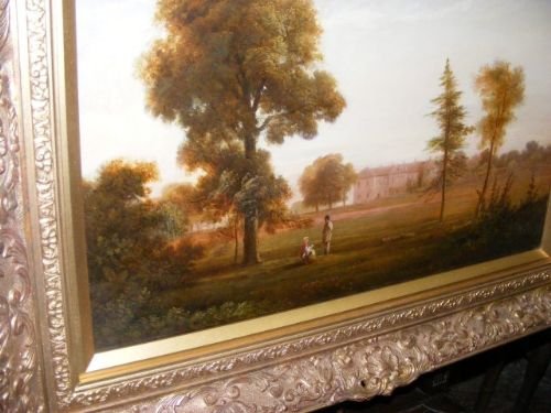 fig 1. Edmund Gill 1820 - 1894 Country house and Two figures.