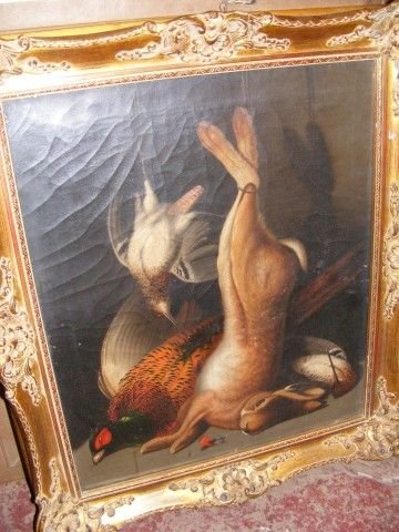 19th Century Oil on Canvas of Still Life with Game
