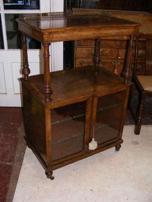 Lovely 19th Century Burr Walnut Music Cabinet with Lift Up Lid