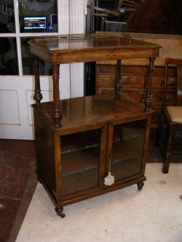 fig 1. Lovely 19th Century Burr Walnut Music Cabinet with lift up lid