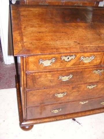 fig 1. Early 18th century Walnut chest of drawers.