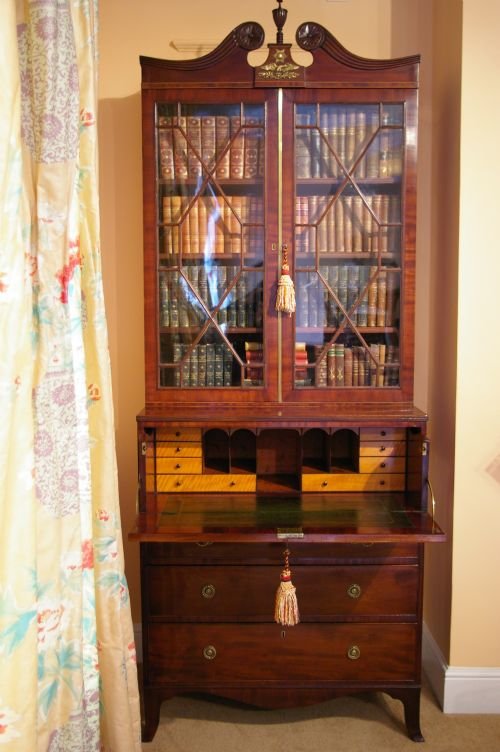 Regency Mahogany Secretaire Bookcase