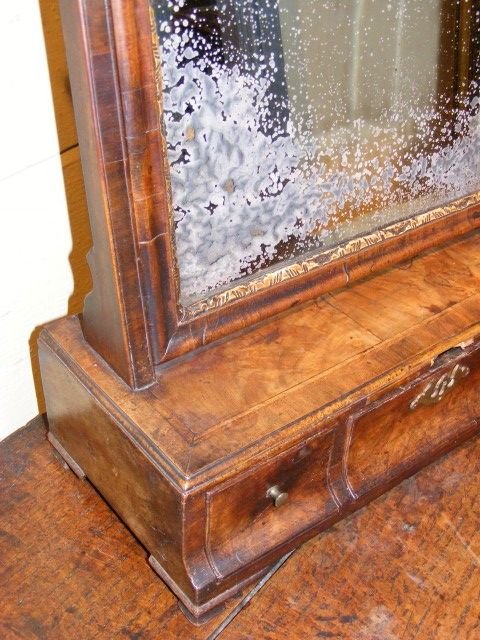 fig 1. Early 18th century walnut dressing/toilet Mirror.