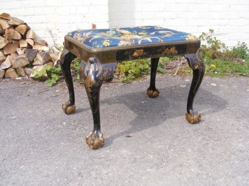 A Black Lacquered Foot Stool