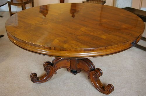 A Superb Quality Rosewood Pedestal Breakfast/dining Table
