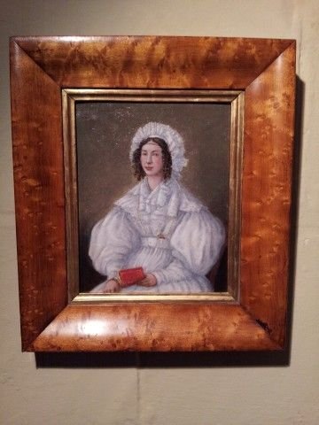 Mid 19th Century Portrait of a Lady Reading a Book