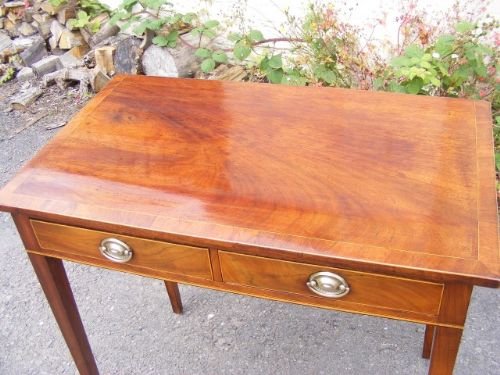 fig 1. Elegant Geo III Mahogany and crossbanded Side Table