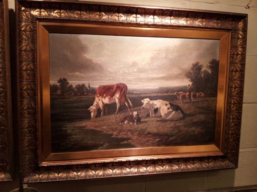 fig 1. Superb and impressive Pair 19th Century Oil paintings of cattle