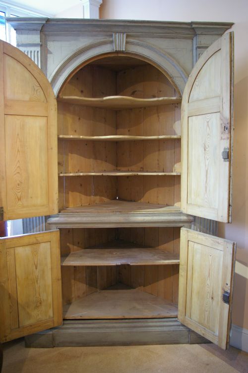 fig 1. Late 18th Century Georgian Painted Corner Cupboard