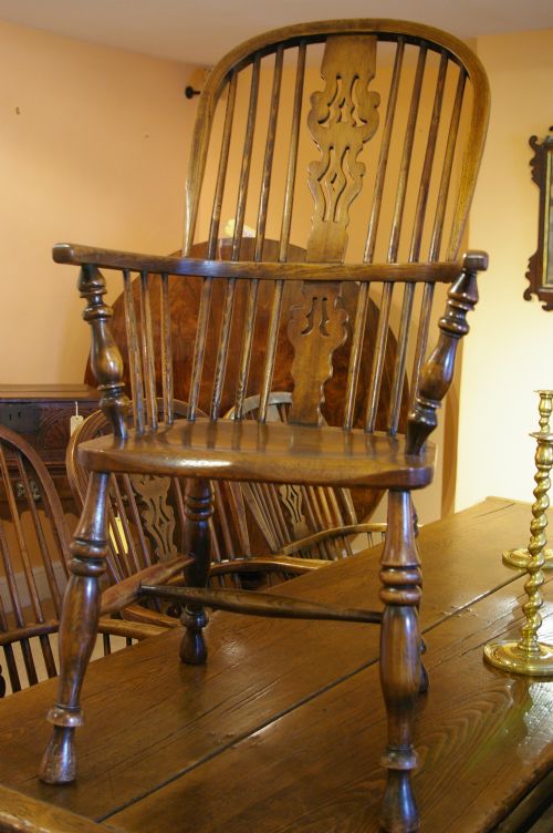 Set of 19th Century Highback Windsor Armchairs