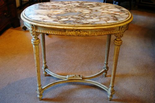 Louis Xvi Revival Marble Topped Table